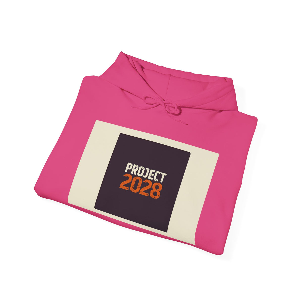 Project 218 Hoodie | Retro Block Logo, Beige Panel Front, Script Back