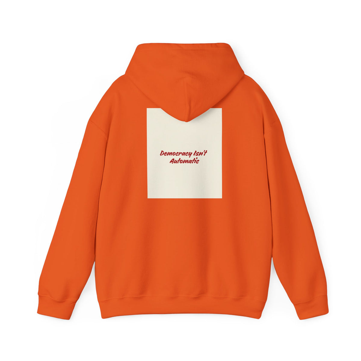 Project 218 Hoodie | Retro Block Logo, Beige Panel Front, Script Back