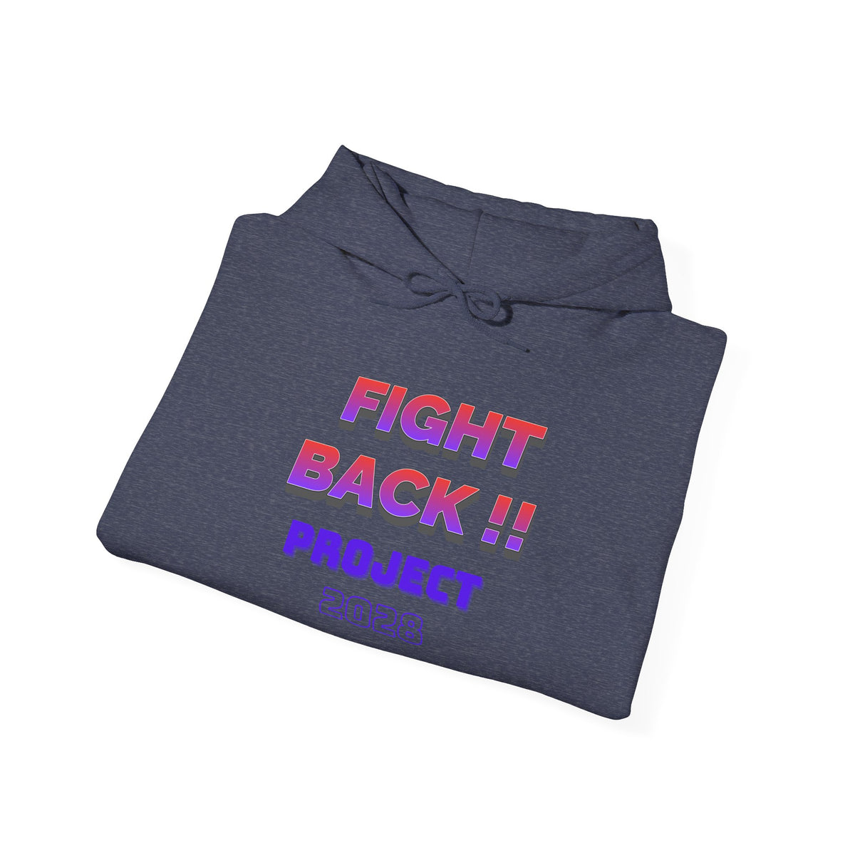 Project 2028 hoodie | Fight Back II text graphic, retro purple pink print