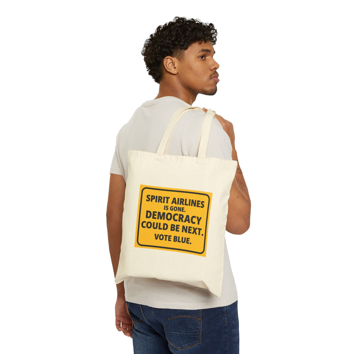 Vote Blue Canvas Tote — Political Statement Grocery Bag