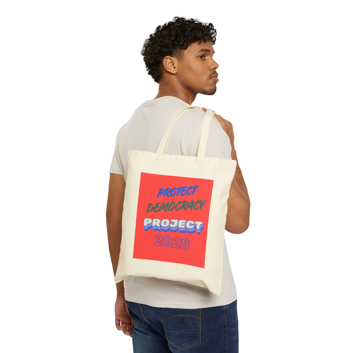 Tote Bag — “Protect Democracy Project 2028” Political Canvas Tote
