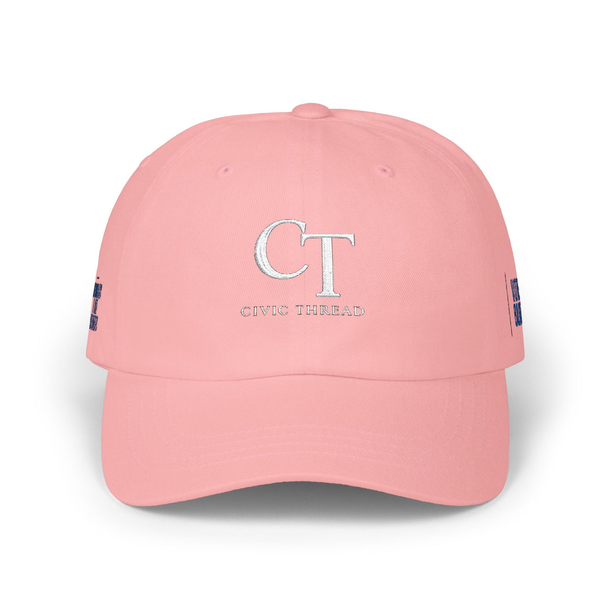 Dad Cap — Minimalist White 'CT' Logo Baseball Hat with 'Project' Back Embroidery - Make a Statement Without Saying a Word!