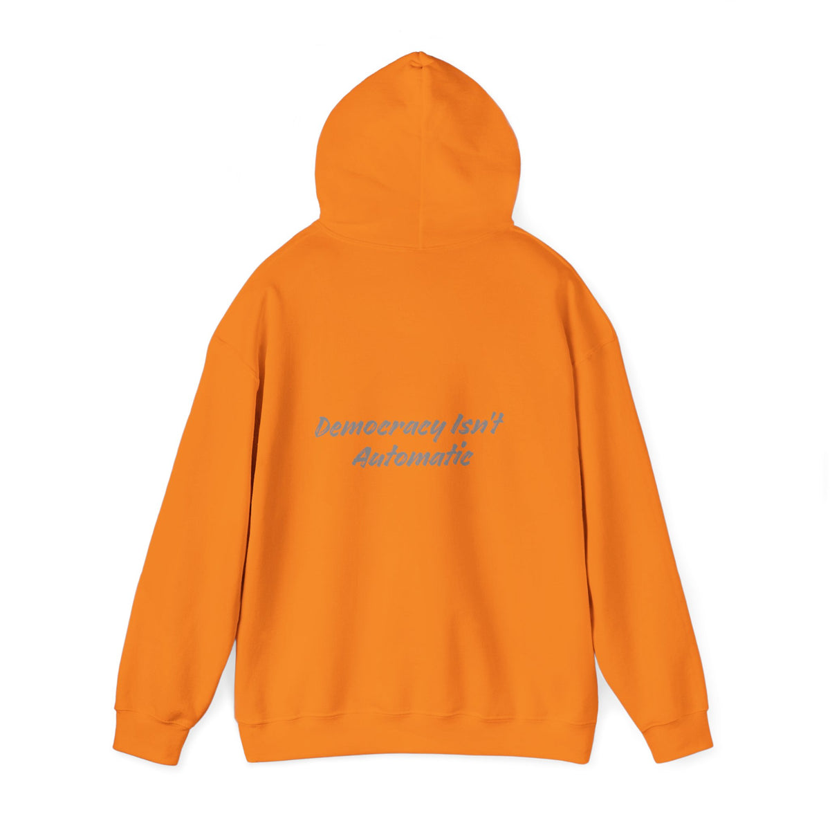 Project 2028 hoodie | Democracy Isn't Automatic back print