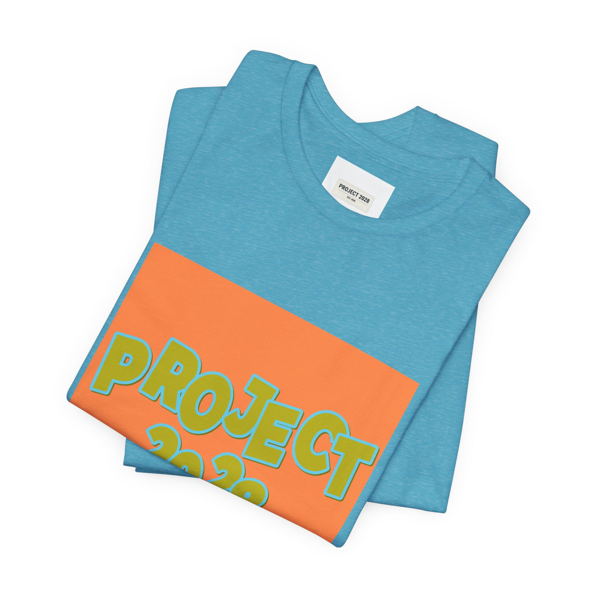 Project 2028 Graphic Tee — Retro Orange Square Design - Make a Statement Without Saying a Word!