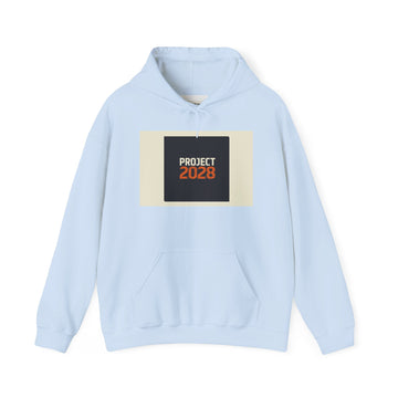 Project 218 Hoodie | Retro Block Logo, Beige Panel Front, Script Back