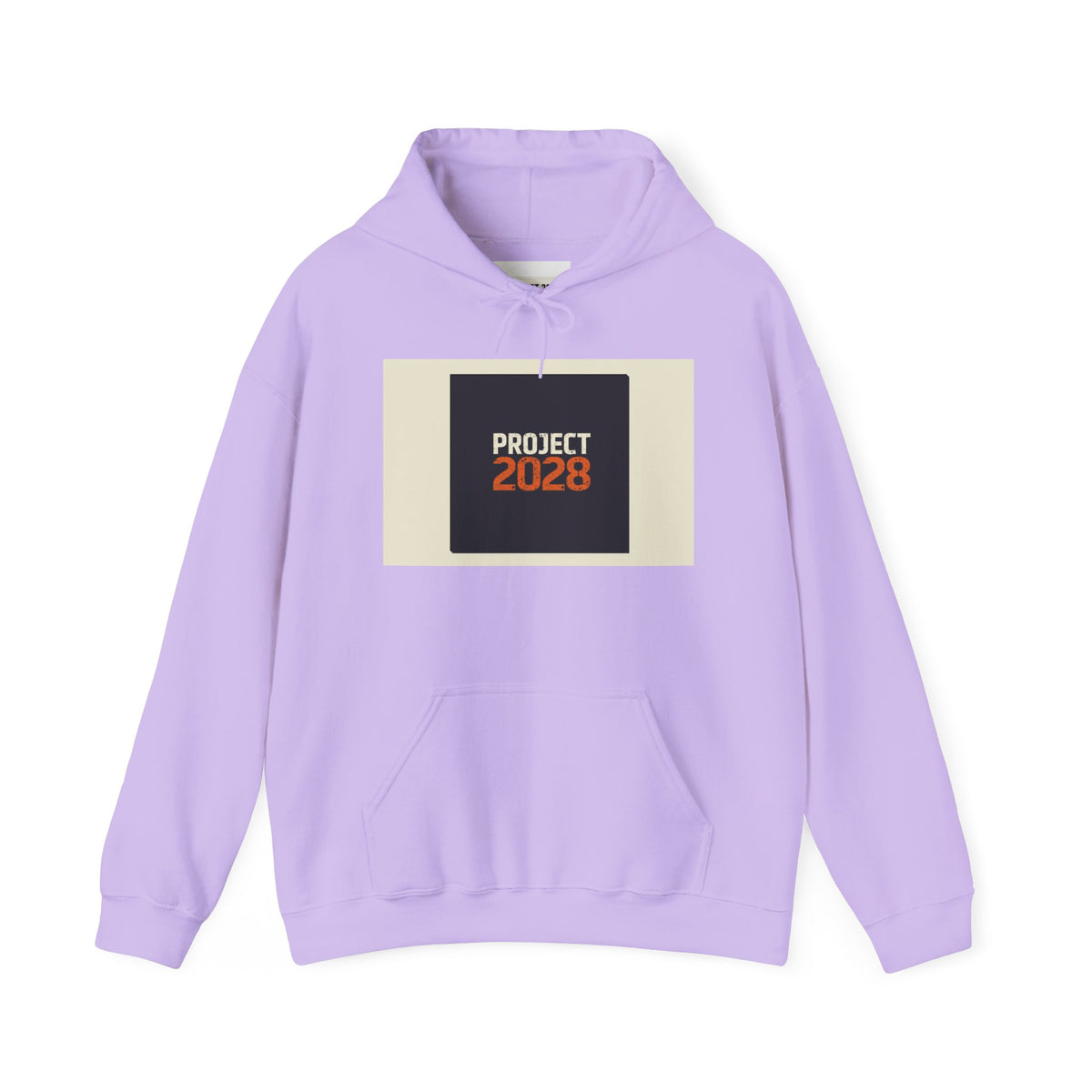 Project 218 Hoodie | Retro Block Logo, Beige Panel Front, Script Back
