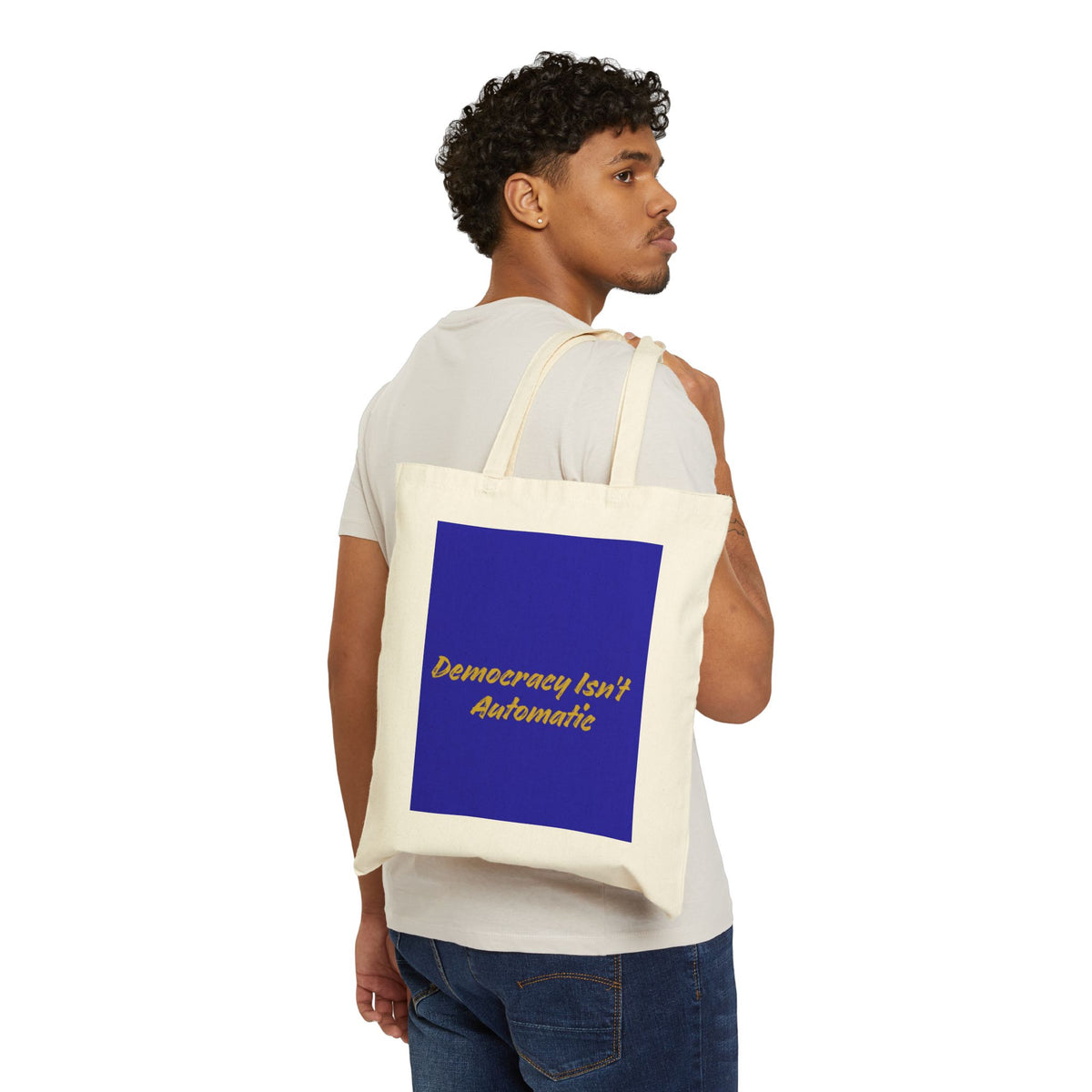 Tote Bag — 'Project 2028' / 'Democracy Isn’t Automatic' Cotton Canvas Political Tote