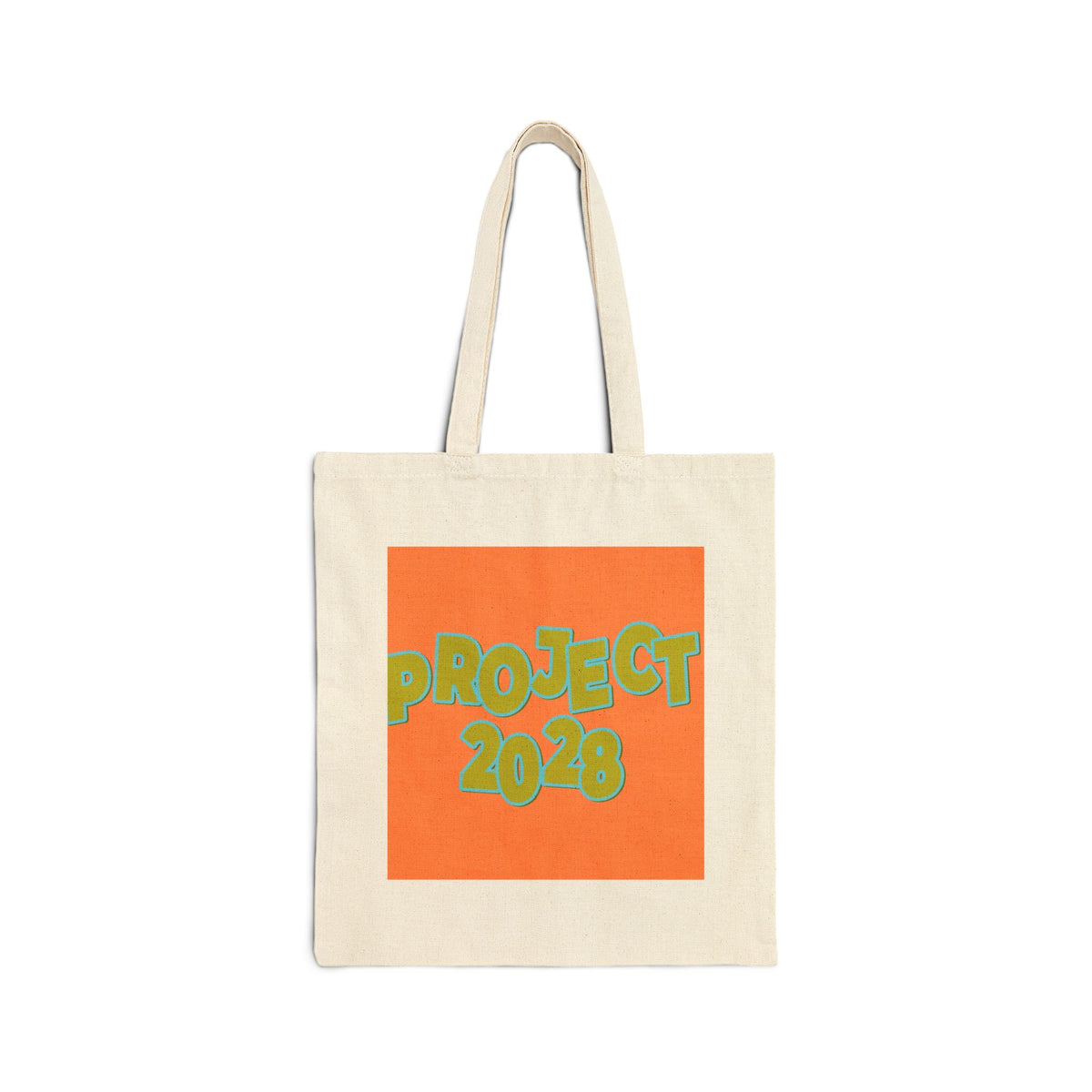 Canvas Tote Bag — Retro "PROJECT 2028" & "Democracy Isn't Automatic" Political Tote