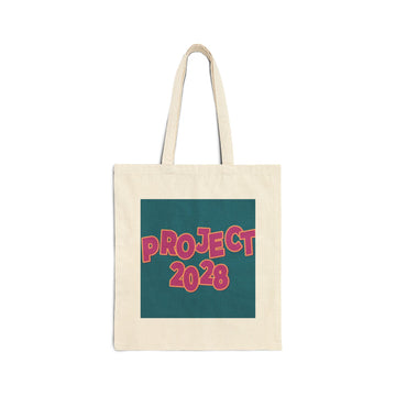 Project 2028 Tote Bag — "Democracy Isn’t Automatic" Cotton Canvas Political Tote