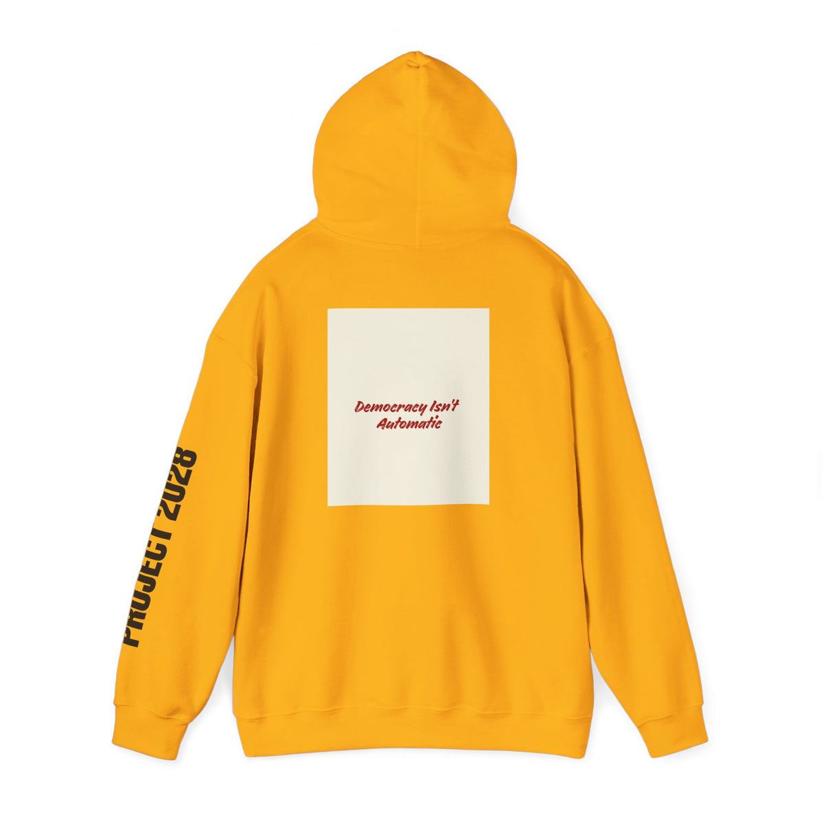 Project 2108 Graphic Hoodie | Democracy Isn't Automatic Back Print
