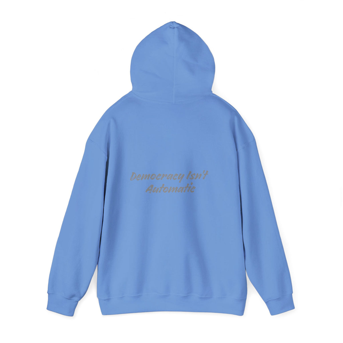 Project 2028 hoodie | Democracy Isn't Automatic back print
