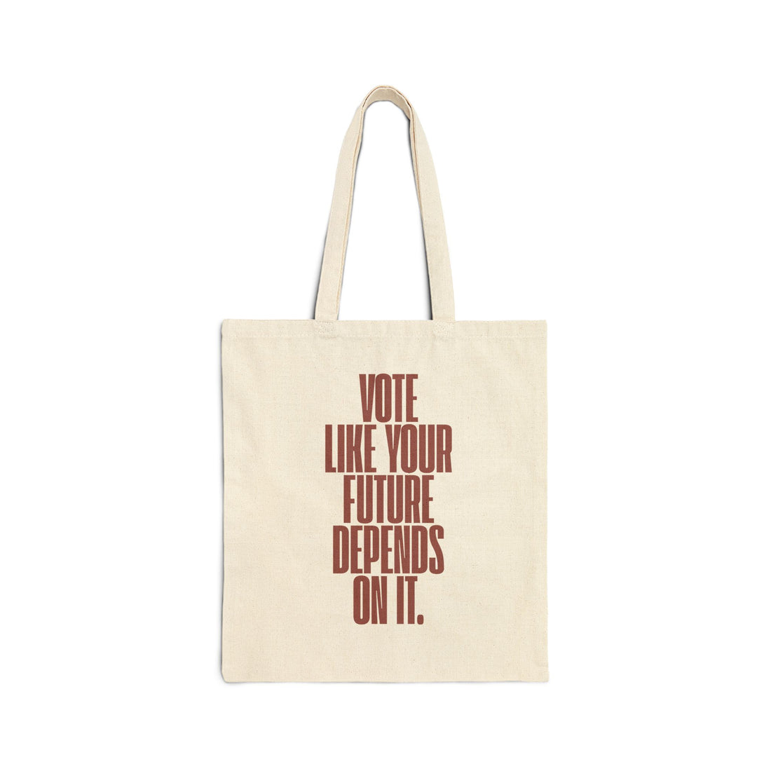 Cotton Tote Bag — “People. Power. Progress.” / “Vote Like Your Future Depends On It.” Civic Voter Tote