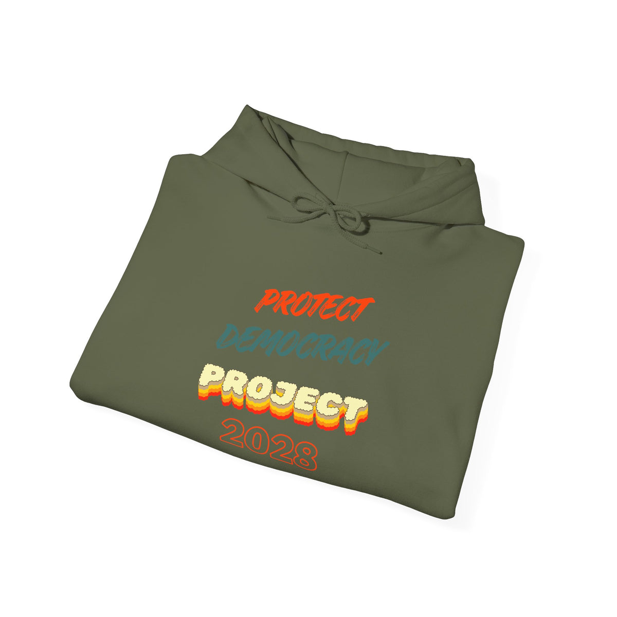 Project 2028 Hoodie | Retro Bubble Letter Design