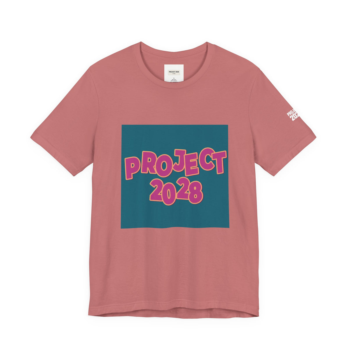 Project 2028 Graphic Tee — 'Democracy Isn't Automatic' Back Print - Make a Statement Without Saying a Word!