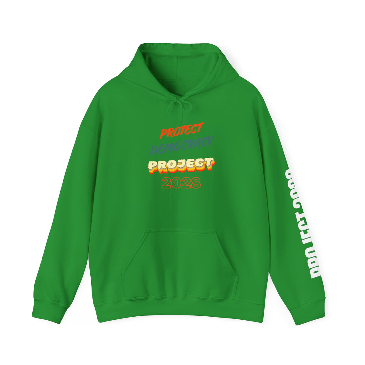 Project 2028 Hoodie | Retro Bubble Letter Design