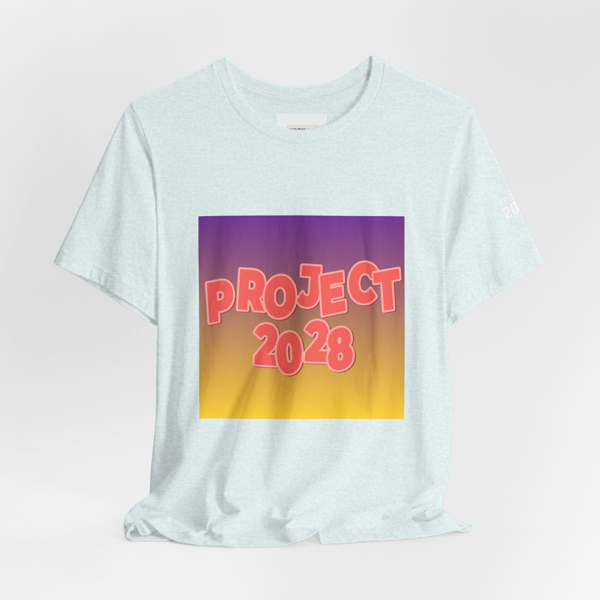 T-Shirt — Project 2028 Gradient Graphic (Back: "Democracy Isn’t Automatic") - Make a Statement Without Saying a Word!