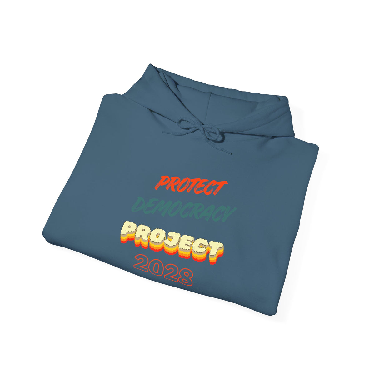 Project 2028 Hoodie | Retro Bubble Letter Design