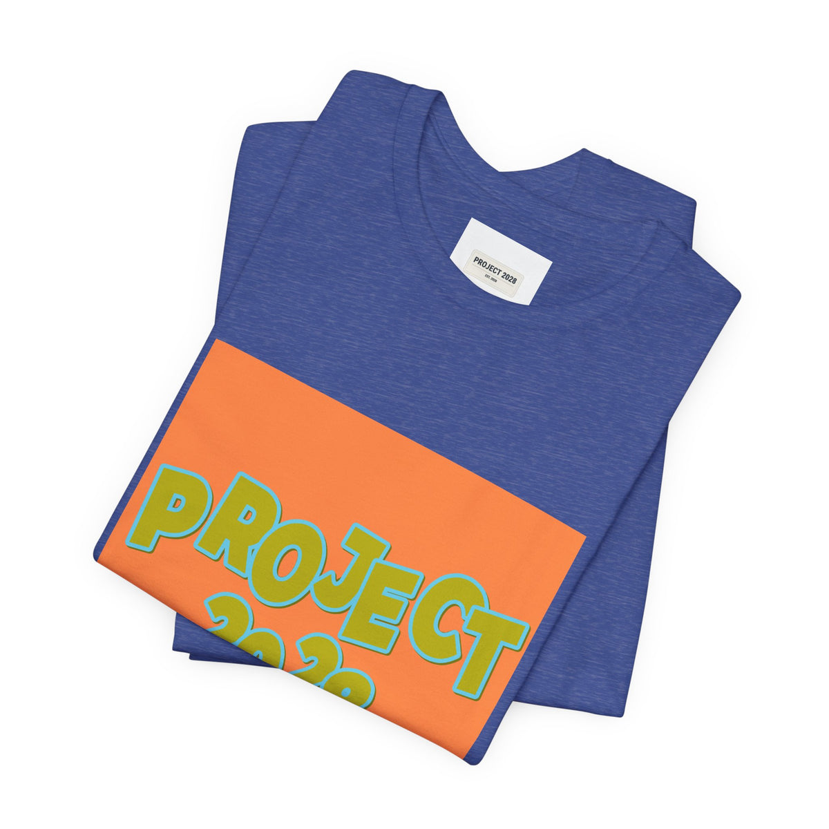 Project 2028 Graphic Tee — Retro Orange Square Design - Make a Statement Without Saying a Word!