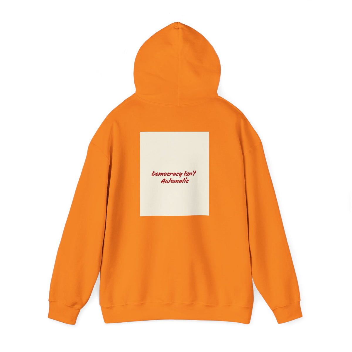 Project 218 Hoodie | Retro Block Logo, Beige Panel Front, Script Back
