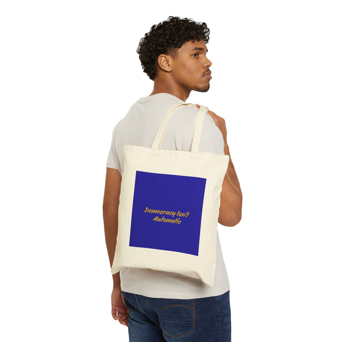 Tote Bag — 'Project 2028' & "Democracy Isn't Automatic" Cotton Canvas Tote