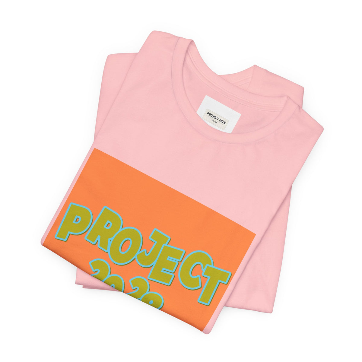 Project 2028 Graphic Tee — Retro Orange Square Design - Make a Statement Without Saying a Word!
