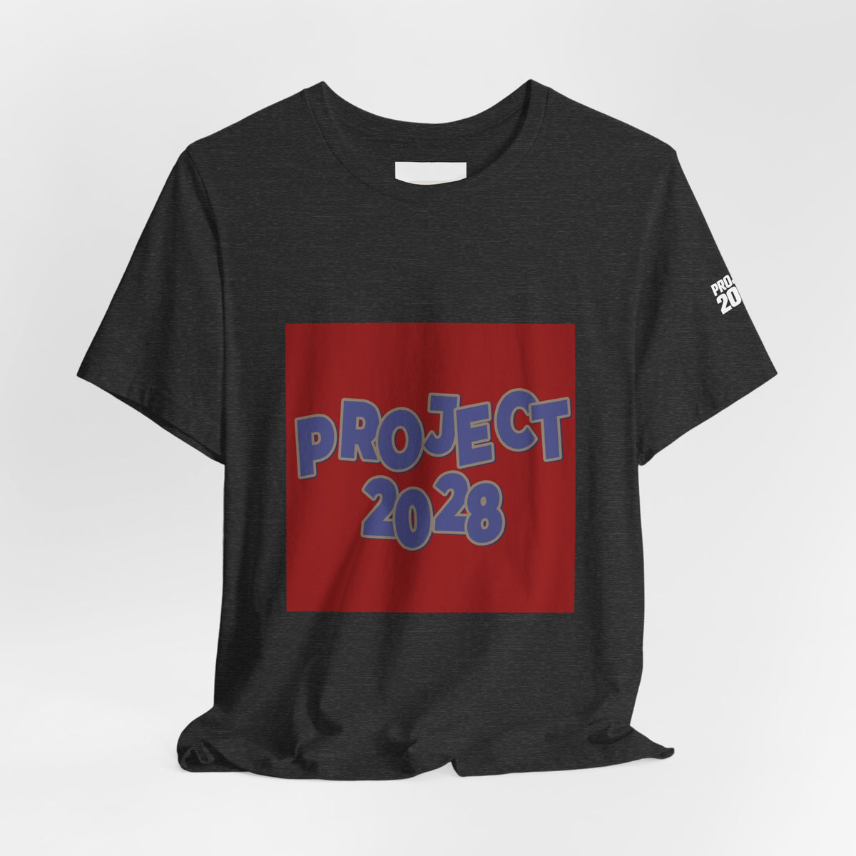 Project 2028 Tee — Political Campaign Graphic T‑Shirt ('Democracy Isn't Automatic' Back) - Make a Statement Without Saying a Word!