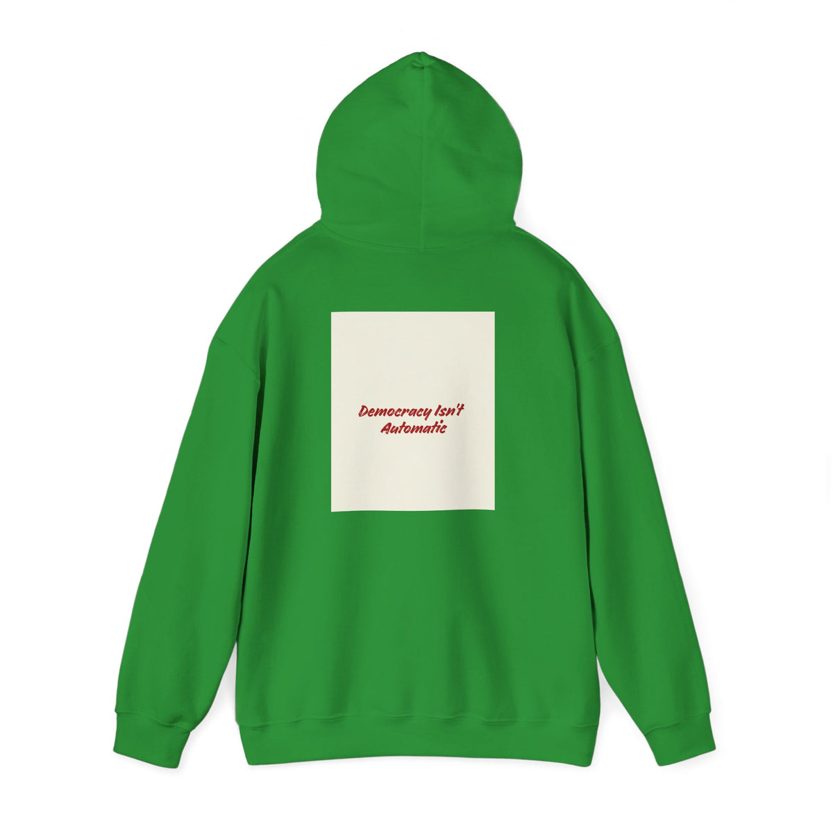 Project 218 Hoodie | Retro Block Logo, Beige Panel Front, Script Back