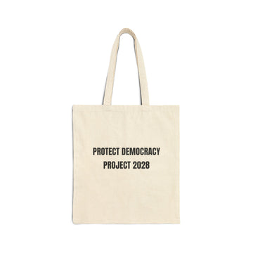 Protect Democracy Tote — "Vote Blue" Cotton Canvas Political Tote Bag