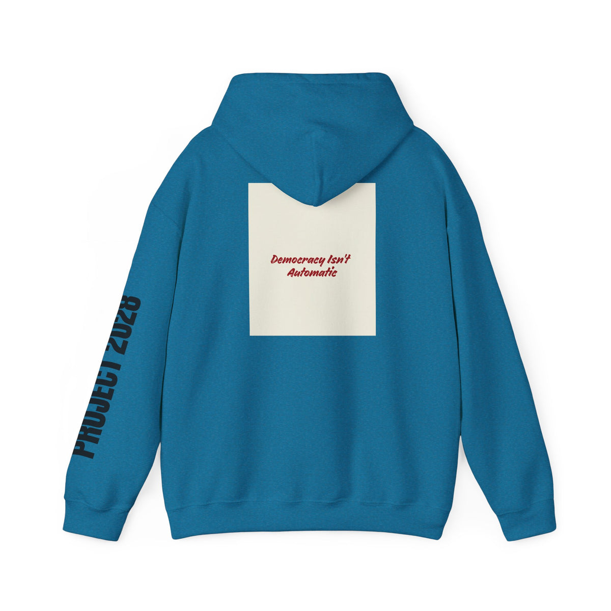 Project 2108 Graphic Hoodie | Democracy Isn't Automatic Back Print