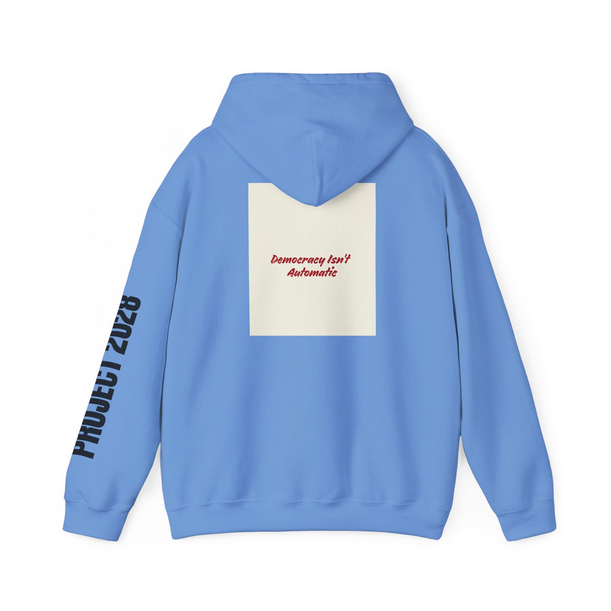Project 2108 Graphic Hoodie | Democracy Isn't Automatic Back Print
