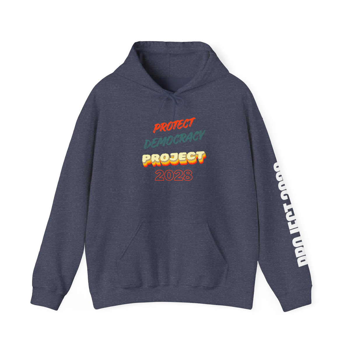 Project 2028 Hoodie | Retro Bubble Letter Design