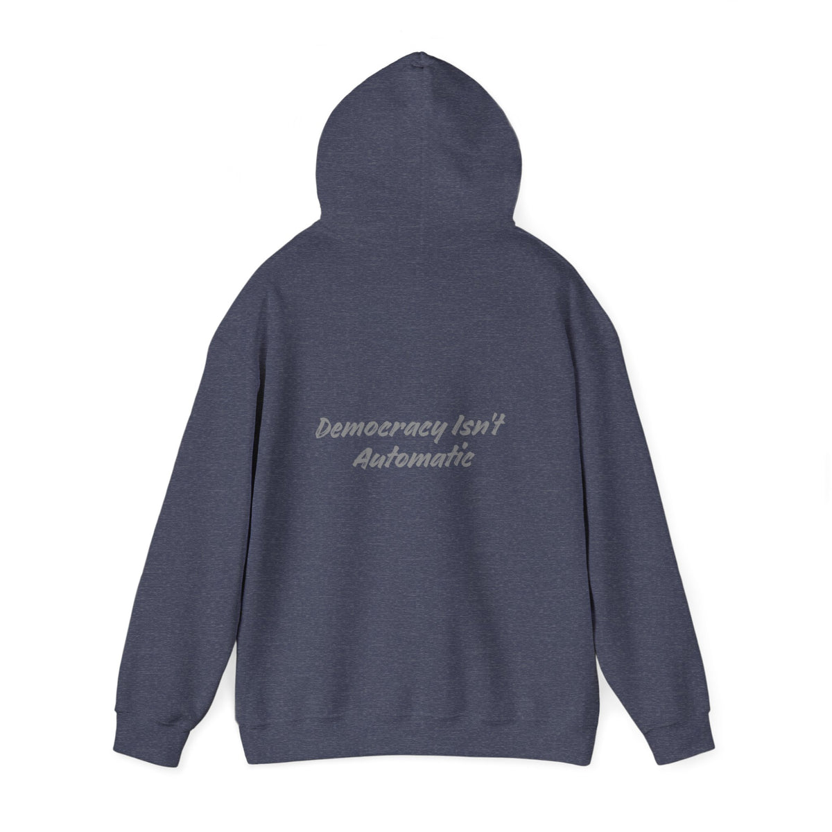 Project 2028 hoodie | Democracy Isn't Automatic back print