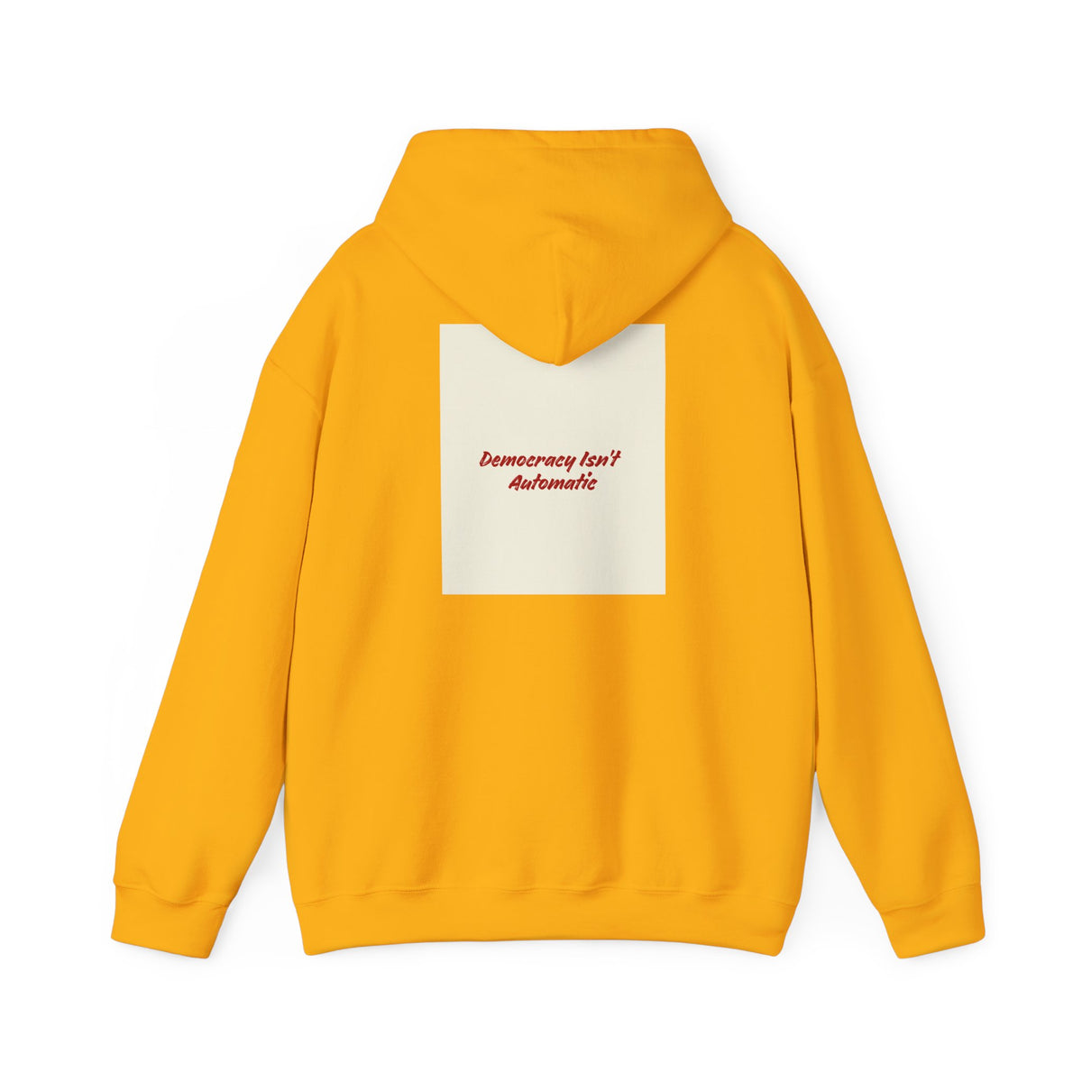 Project 218 Hoodie | Retro Block Logo, Beige Panel Front, Script Back