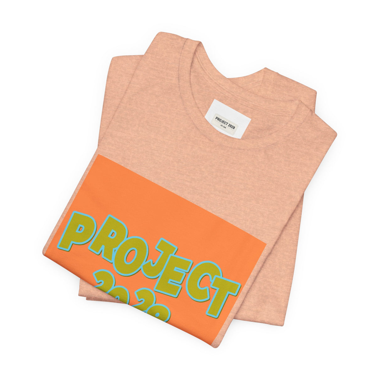Project 2028 Graphic Tee — Retro Orange Square Design - Make a Statement Without Saying a Word!
