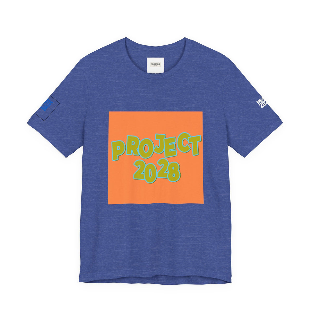 Project 2028 Graphic Tee — Retro Orange Square Design - Make a Statement Without Saying a Word!