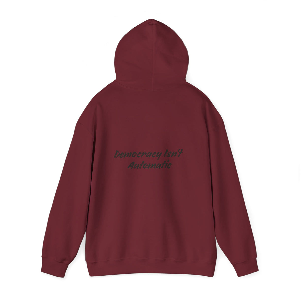 Product 2028 Graphic Hoodie | Democracy Isn't Automatic back print