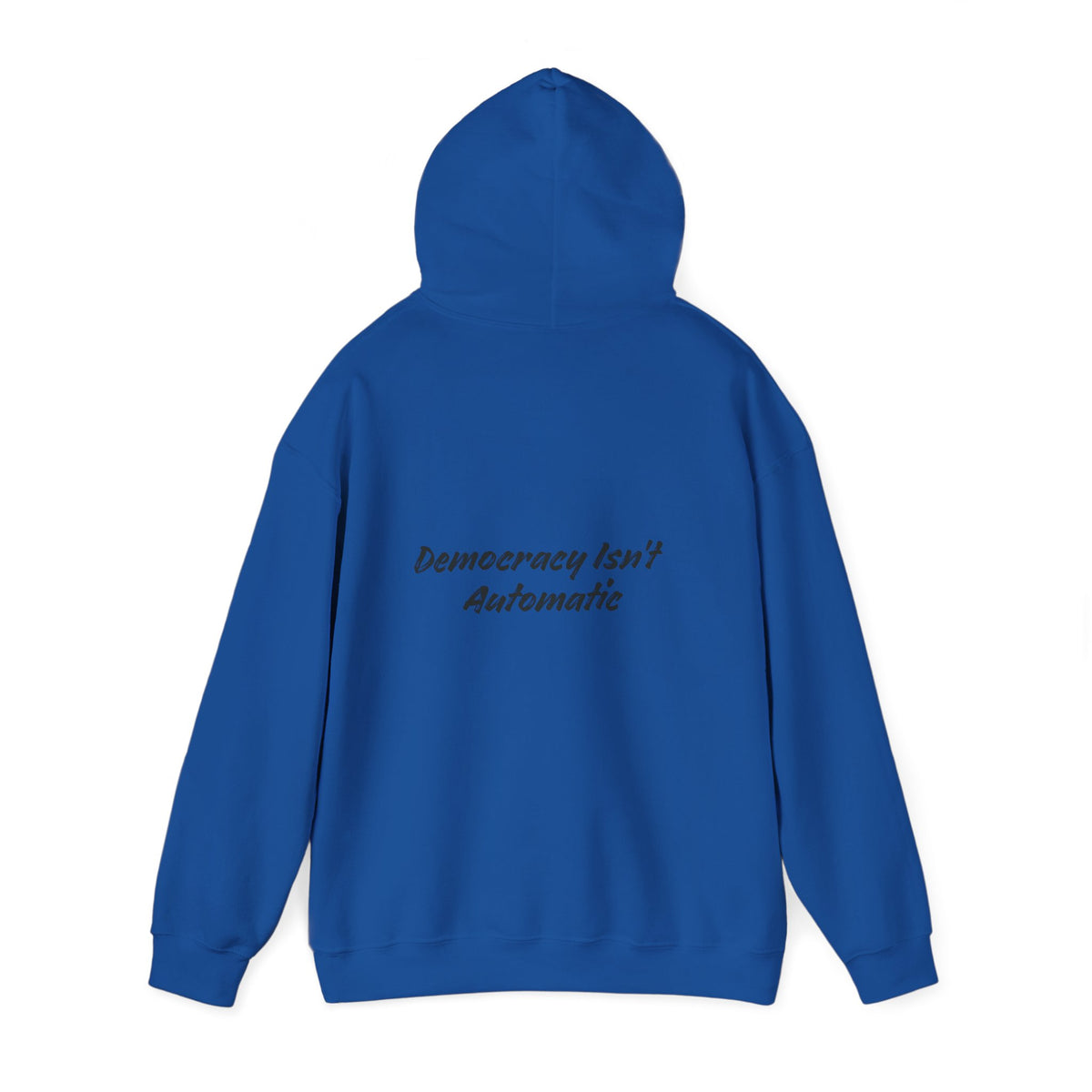 Product 2028 Graphic Hoodie | Democracy Isn't Automatic back print