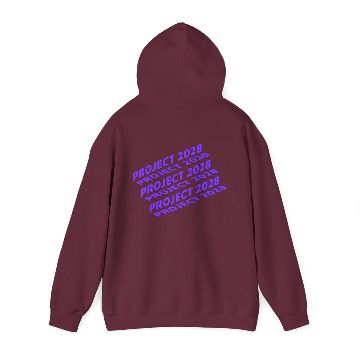 Project 2028 hoodie | Retro purple text design