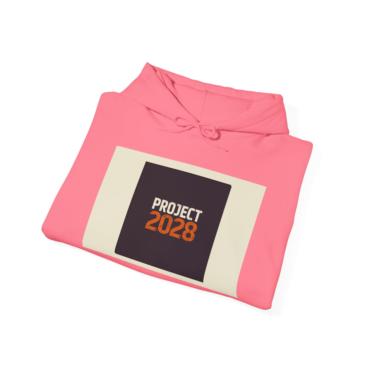 Project 218 Hoodie | Retro Block Logo, Beige Panel Front, Script Back