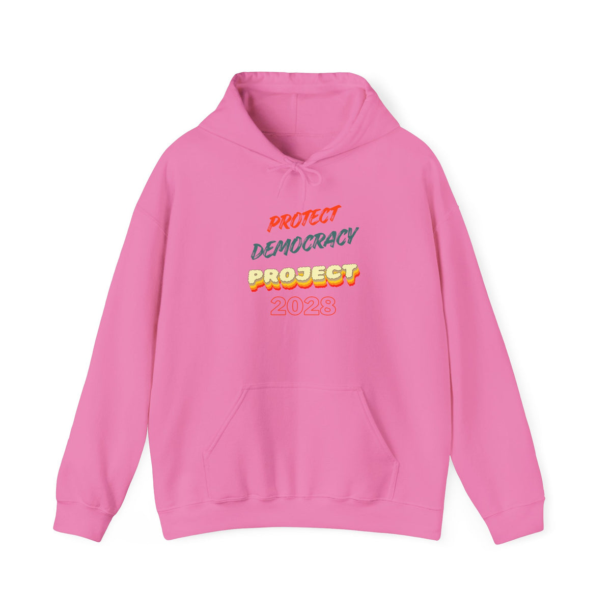 Project 2028 Hoodie | Retro Bubble Letter Design