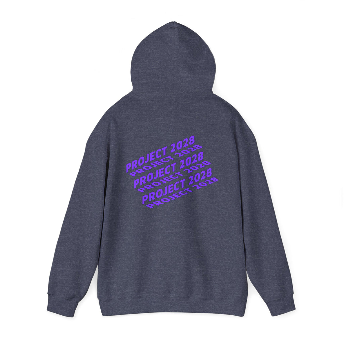 Project 2028 hoodie | Fight Back II text graphic, retro purple pink print