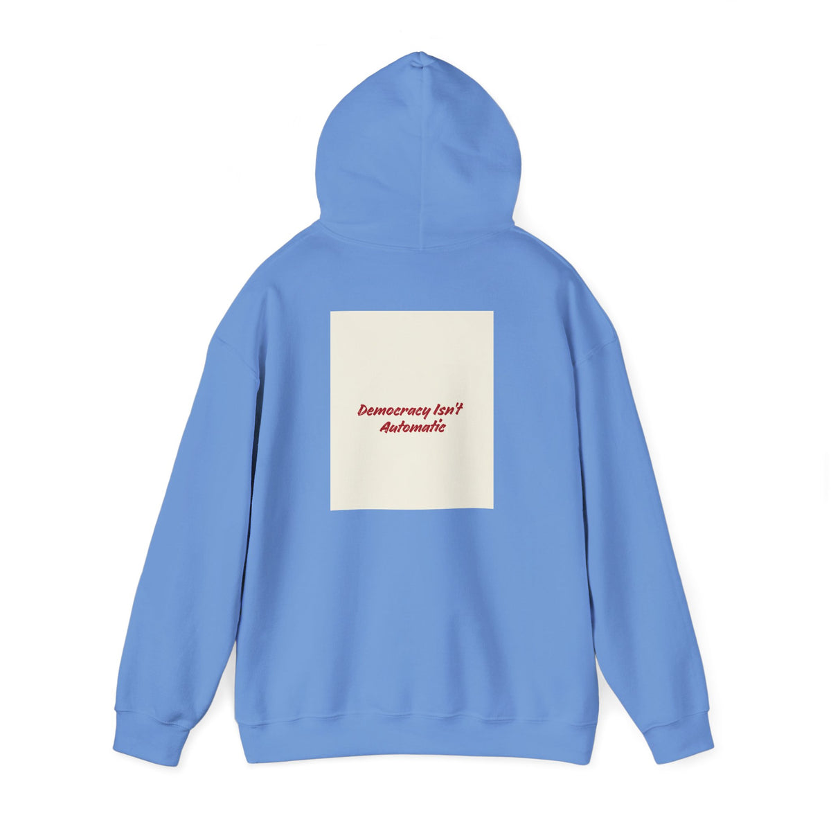 Project 218 Hoodie | Retro Block Logo, Beige Panel Front, Script Back