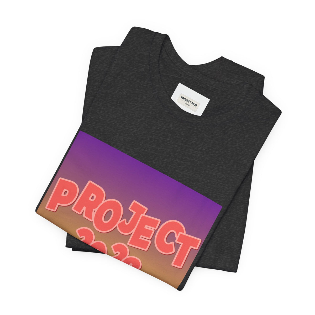 T-Shirt — Project 2028 Gradient Graphic (Back: "Democracy Isn’t Automatic") - Make a Statement Without Saying a Word!