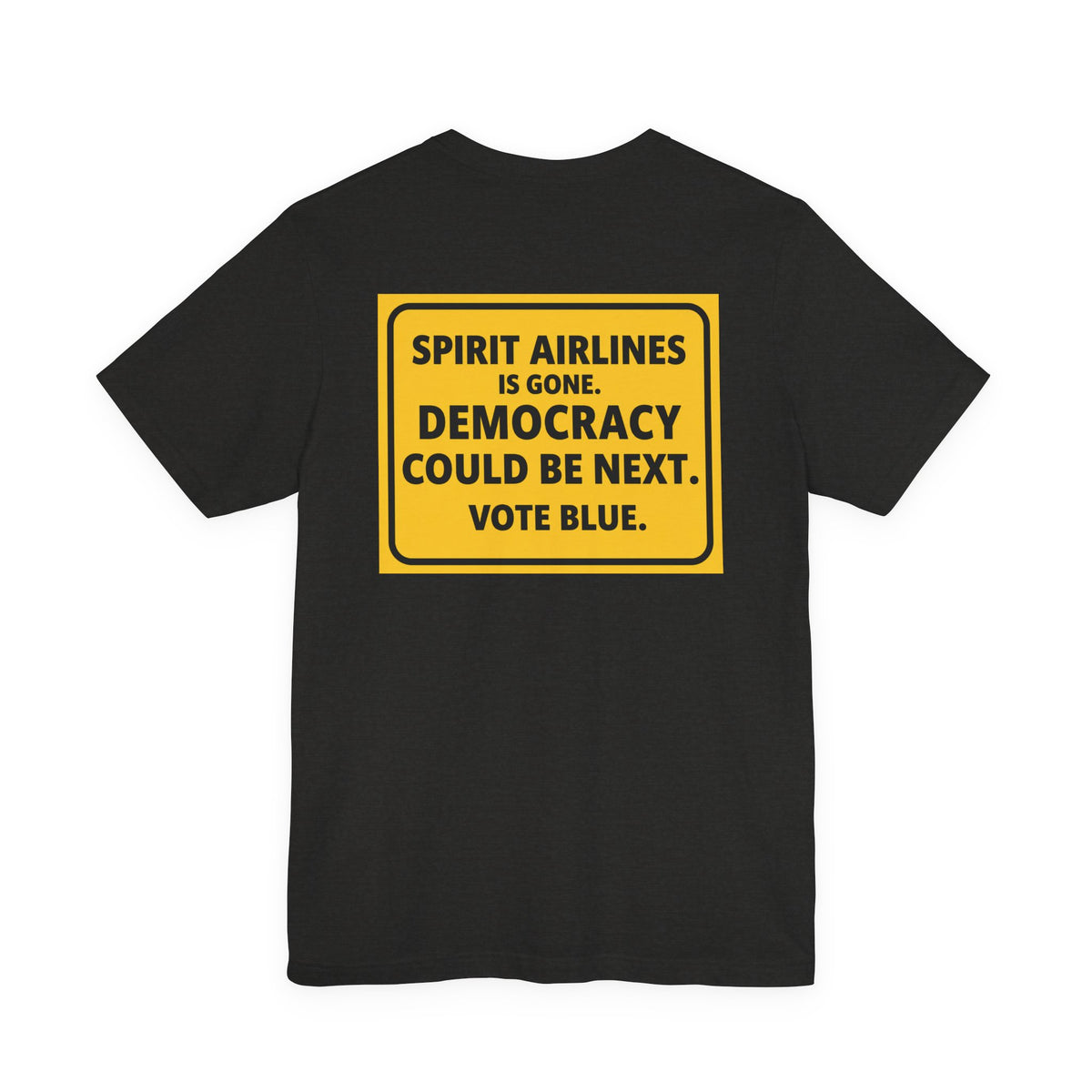 Project 2028 Graphic Tee — "Spirit Airlines Is Gone. Democracy Could Be Next. Vote Blue." Political Statement T-Shirt - Make a Statement Without Saying a Word!