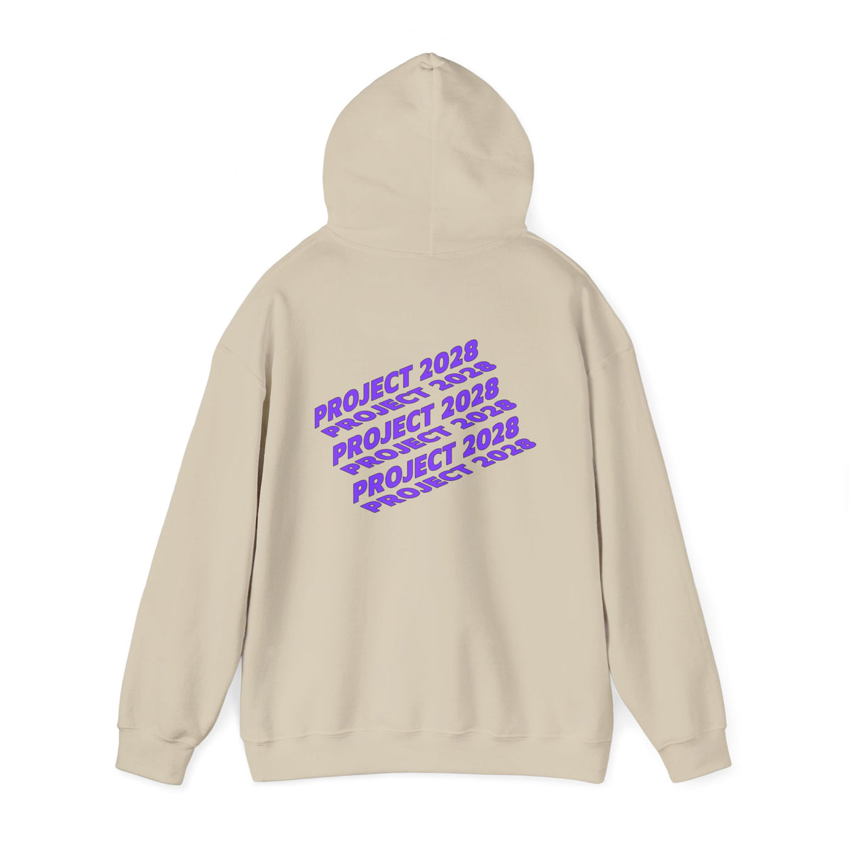 Project 2028 hoodie | Retro purple text design