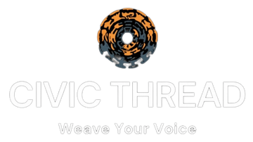 Logo of Civic Thread with text 'Weave Your Voice' on a white background