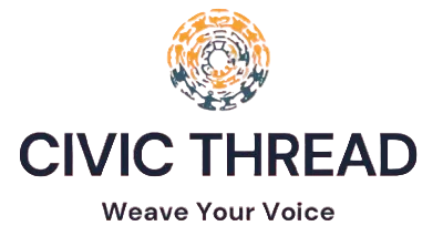 Logo of Civic Thread with text 'Weave Your Voice' on a white background